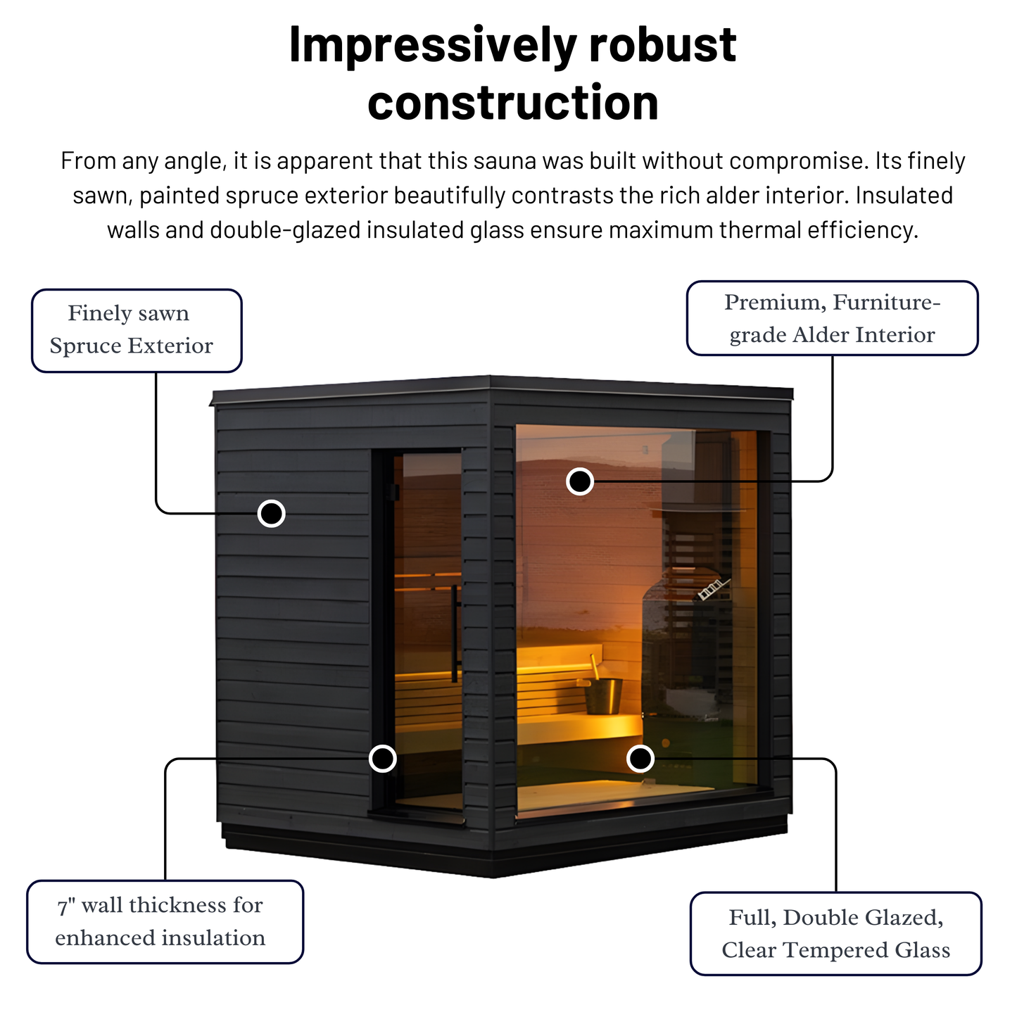 SaunaLife G6 Pre-Assembled Outdoor Sauna (5 Person)
