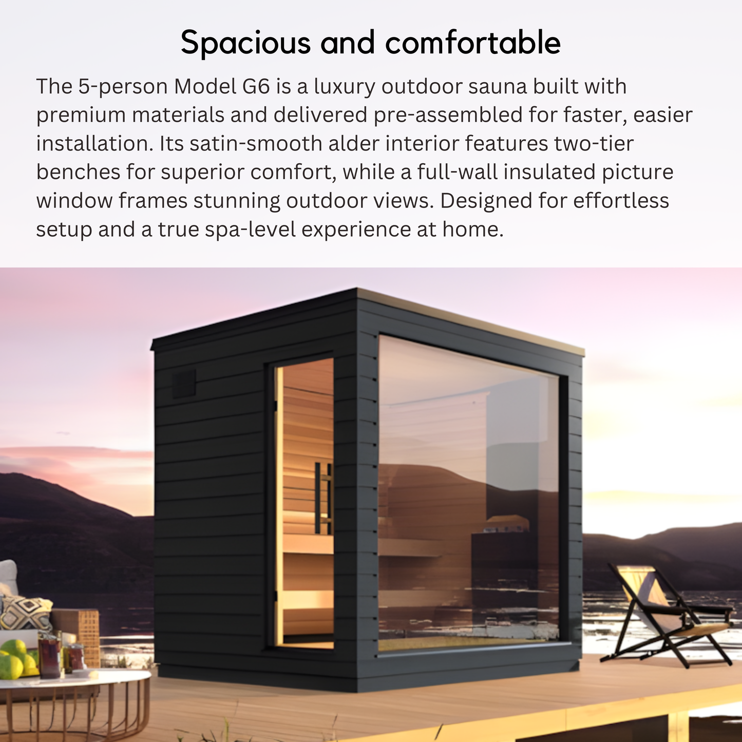 SaunaLife G6 Pre-Assembled Outdoor Sauna (5 Person)