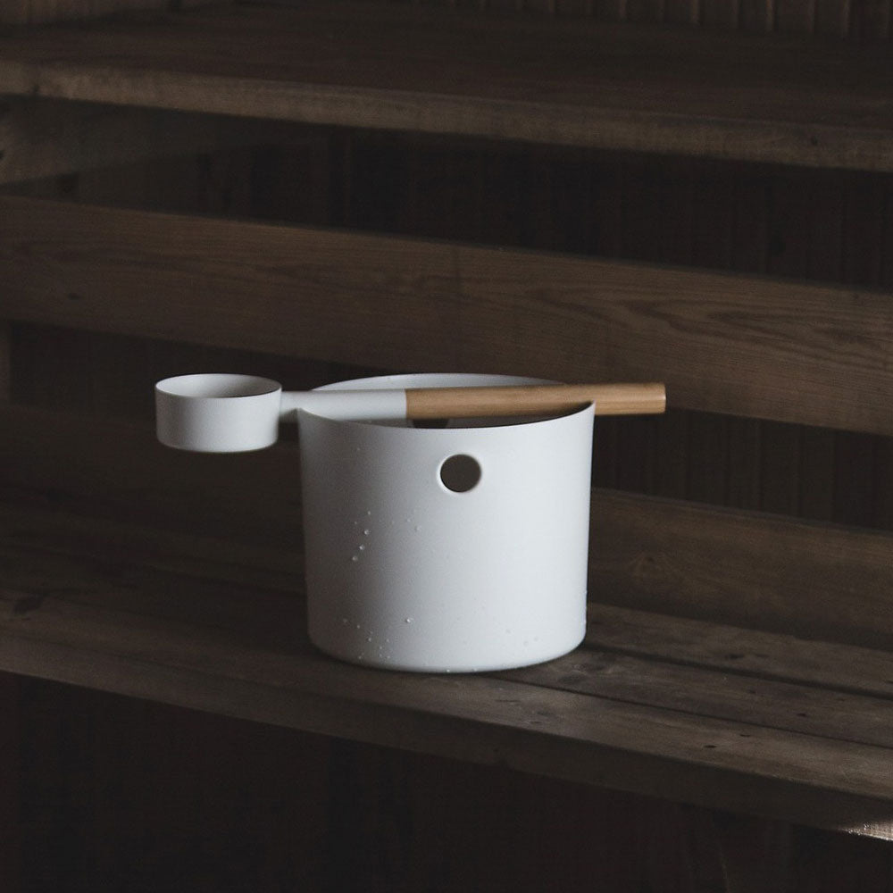 KOLO Bucket and Ladle Sauna Bucket and Ladle Set, Bamboo/Aluminum, 1Gal