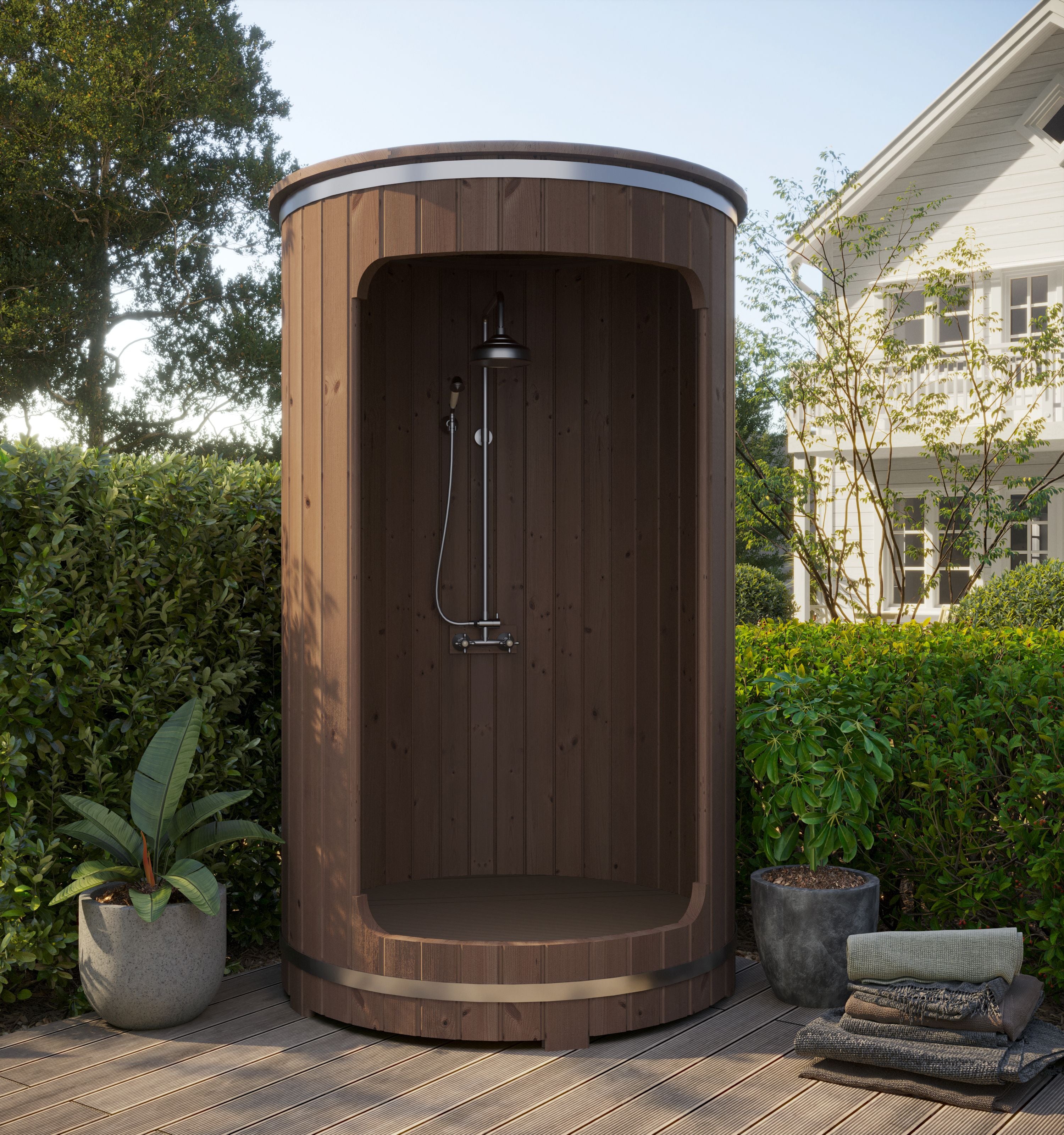 Martin Model R 3 View SaunaLife Barrel Shower Model R3 – Lions Den Living Co