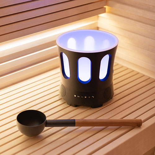 SaunaLife SaunaZone - Bluetooth Speaker, Sauna Bucket, with Lights
