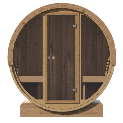 SaunaLife E7G Outdoor Barrel Sauna Glass Front (4 Person)