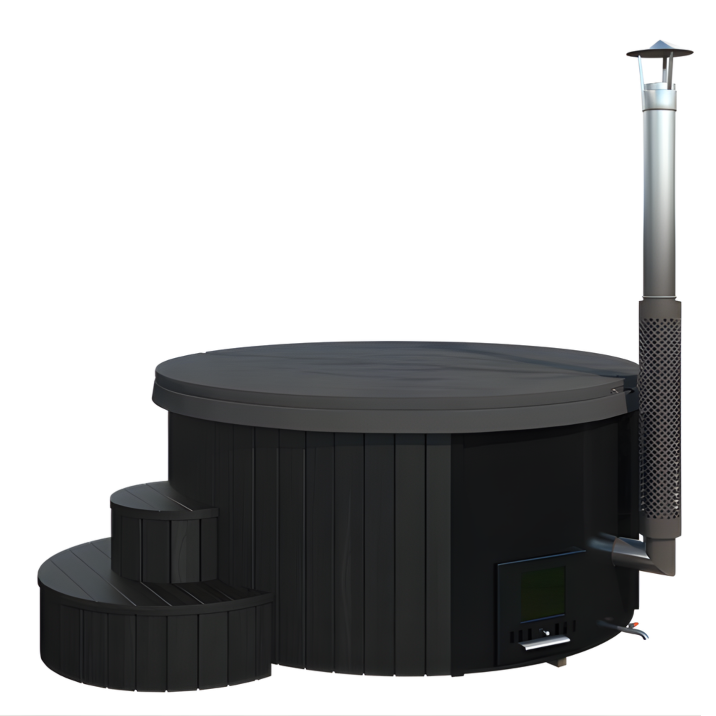 SaunaLife Black S4B Wood Fired Hot Tub (6 Person)