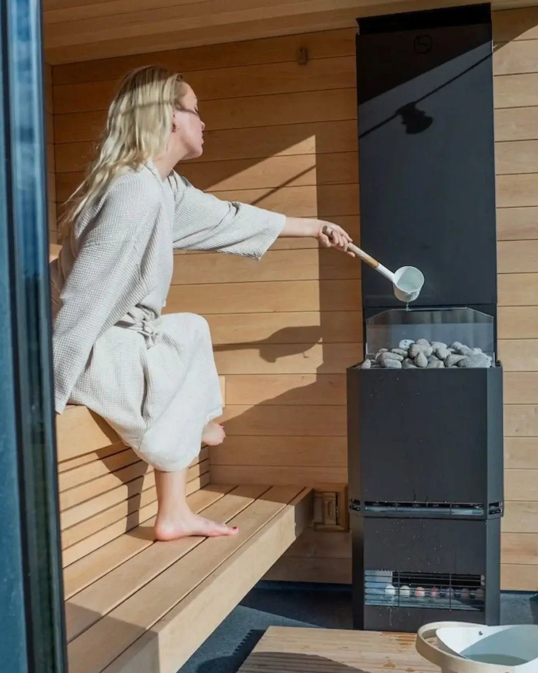 SaunaLife Model G6 Pre-Assembled Outdoor Home Sauna Garden-Series Fully Assembled Backyard Home Sauna, Up to 5 Persons