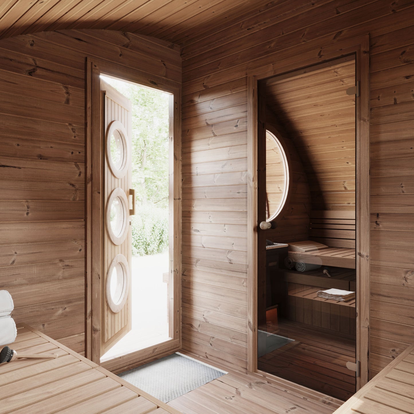 SaunaLife G11 2-Room Outdoor Home Sauna Kit SaunaLife Model G11