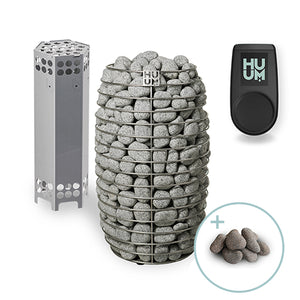 Huum Hive Mini 9STU Pkg ALSO INCLUDES - heater control and Huum Stones 24 (10 orders of sauna stones)