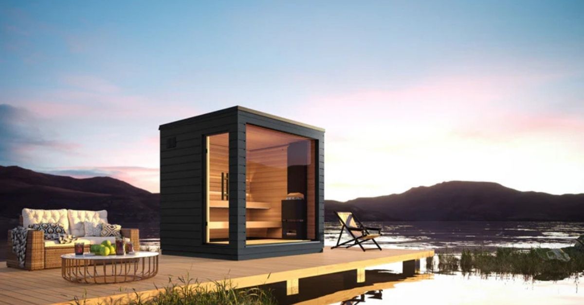 SaunaLife Model G6 Pre-Assembled Outdoor Home Sauna Garden-Series Fully Assembled Backyard Home Sauna, Up to 5 Persons