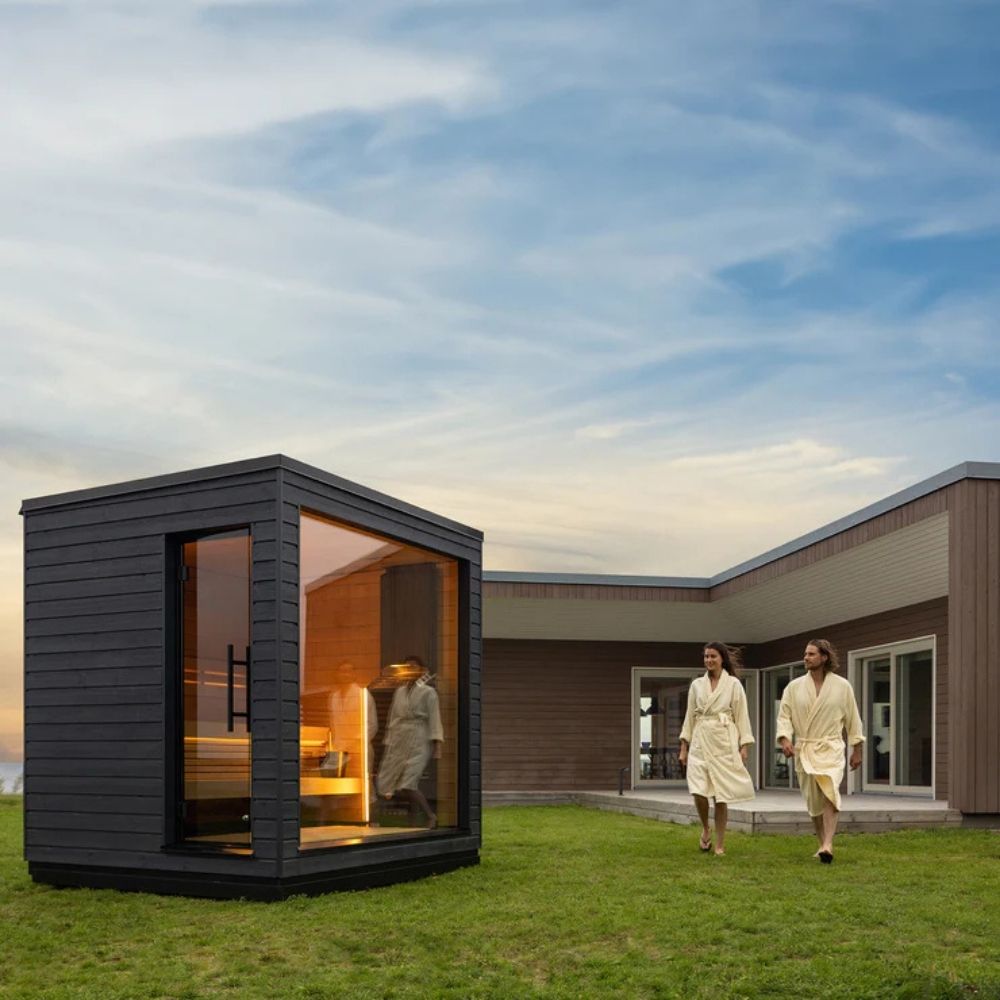 SaunaLife Model G6 Pre-Assembled Outdoor Home Sauna Garden-Series Fully Assembled Backyard Home Sauna, Up to 5 Persons